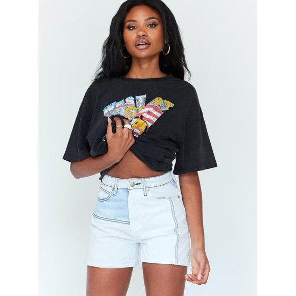 Princess Polly Pants - Princess Polly Dani Patch Denim Shorts Sz 0